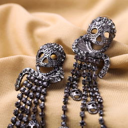 復(fù)古個(gè)性骷髏流蘇耳釘 歐美時(shí)尚飾品的新寵