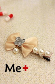 韓風(fēng)輕舞 廠家直銷雪紡珍珠蝴蝶結(jié)發(fā)飾，引領(lǐng)時(shí)尚批發(fā)新潮流