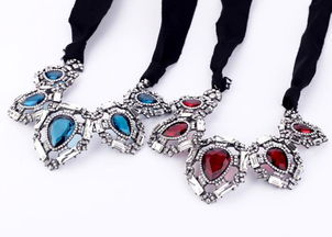 歐美時(shí)尚飾品新風(fēng)尚 飄逸絲帶水晶項(xiàng)鏈，點(diǎn)亮女性優(yōu)雅氣質(zhì)